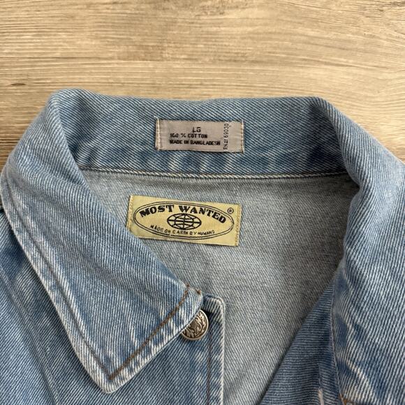 Most Wanted Denim Jacket Large Made on Earth Embroidered Roland - Picture 2 of 6